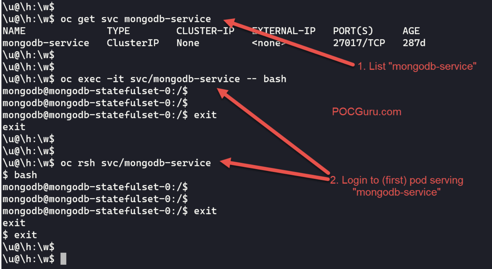 POCGuru - Login to Kubernetes pods.